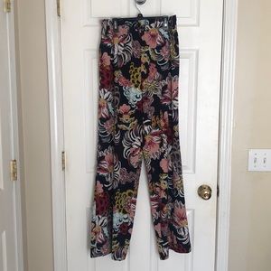 Paper bag wide leg dress pants